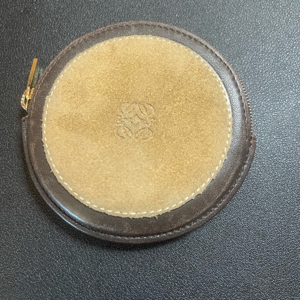 GIFTED Authentic Loewe suede Leather Brown and Tan Coin Pouch